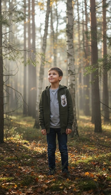 det. mik. na zips s kapucňou chlapec v hore mk